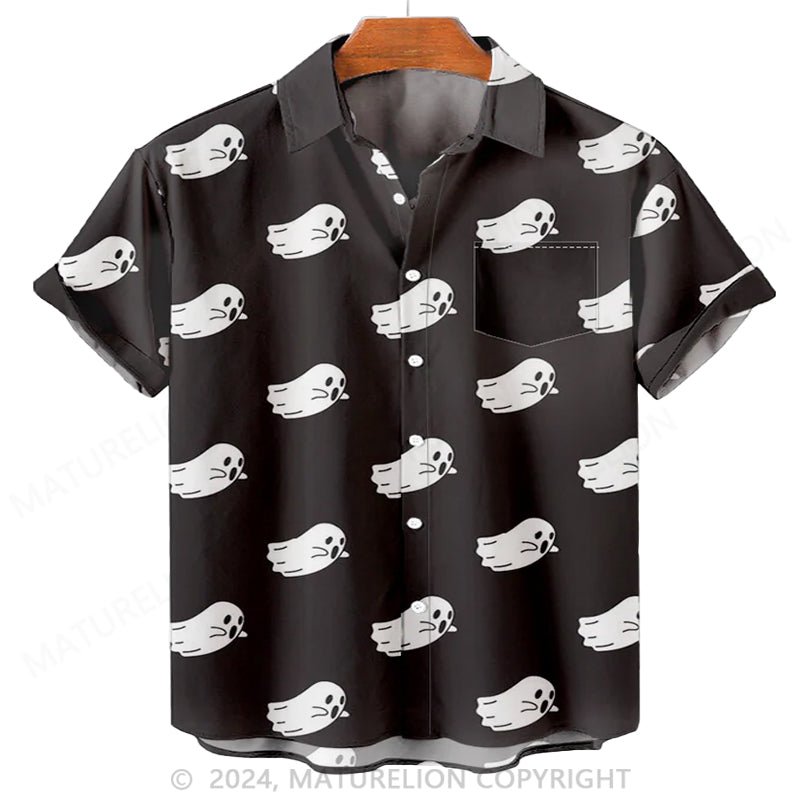 Maturelion Men'S Halloween Ghost Printed Shirt