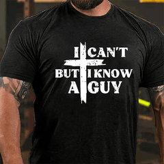 I Can't But I Know A Guy Cross Print Cotton T-shirt
