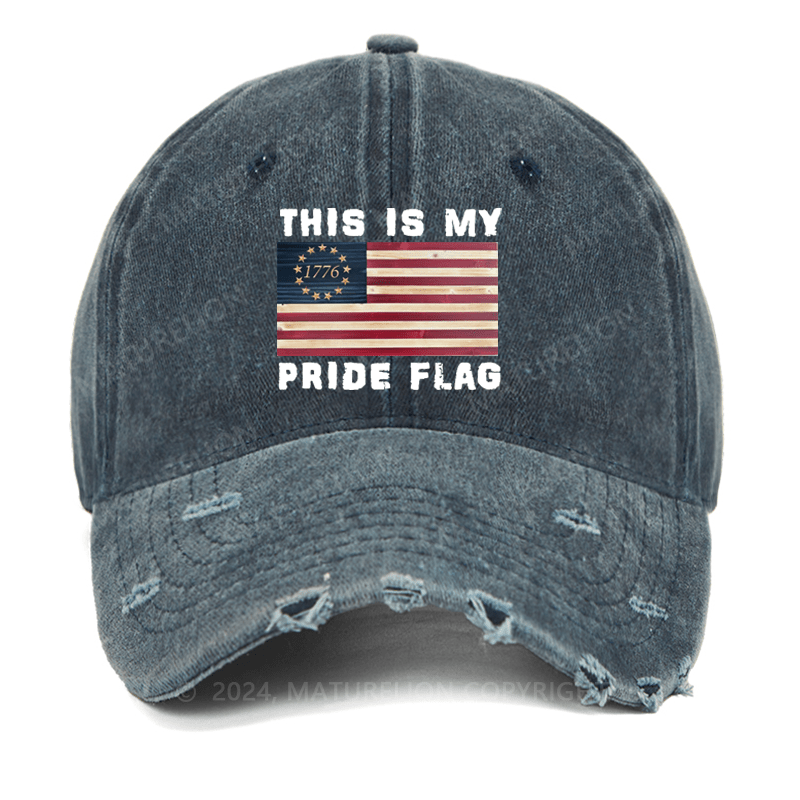 Maturelion This Is My Pride Flag USA American Washed Vintage Cap