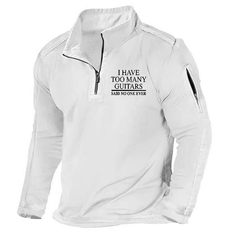 Maturelion Men's Henley Shirt I Have Too Many Guitars Said No One Ever Henley Shirt