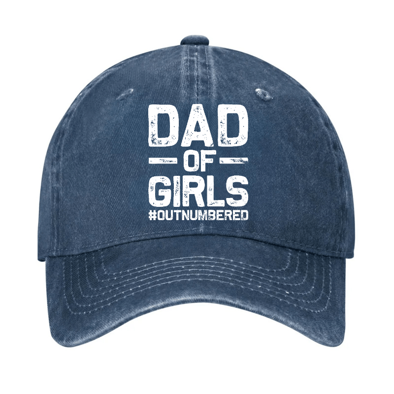 Dad Of Girls Outnumbered Funny Father Gift Cap