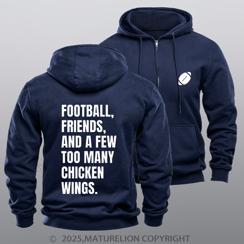 Maturelion Super Bowl Hoodie Super Bowl 2024 Humorous Sayings Zipper Hoodie