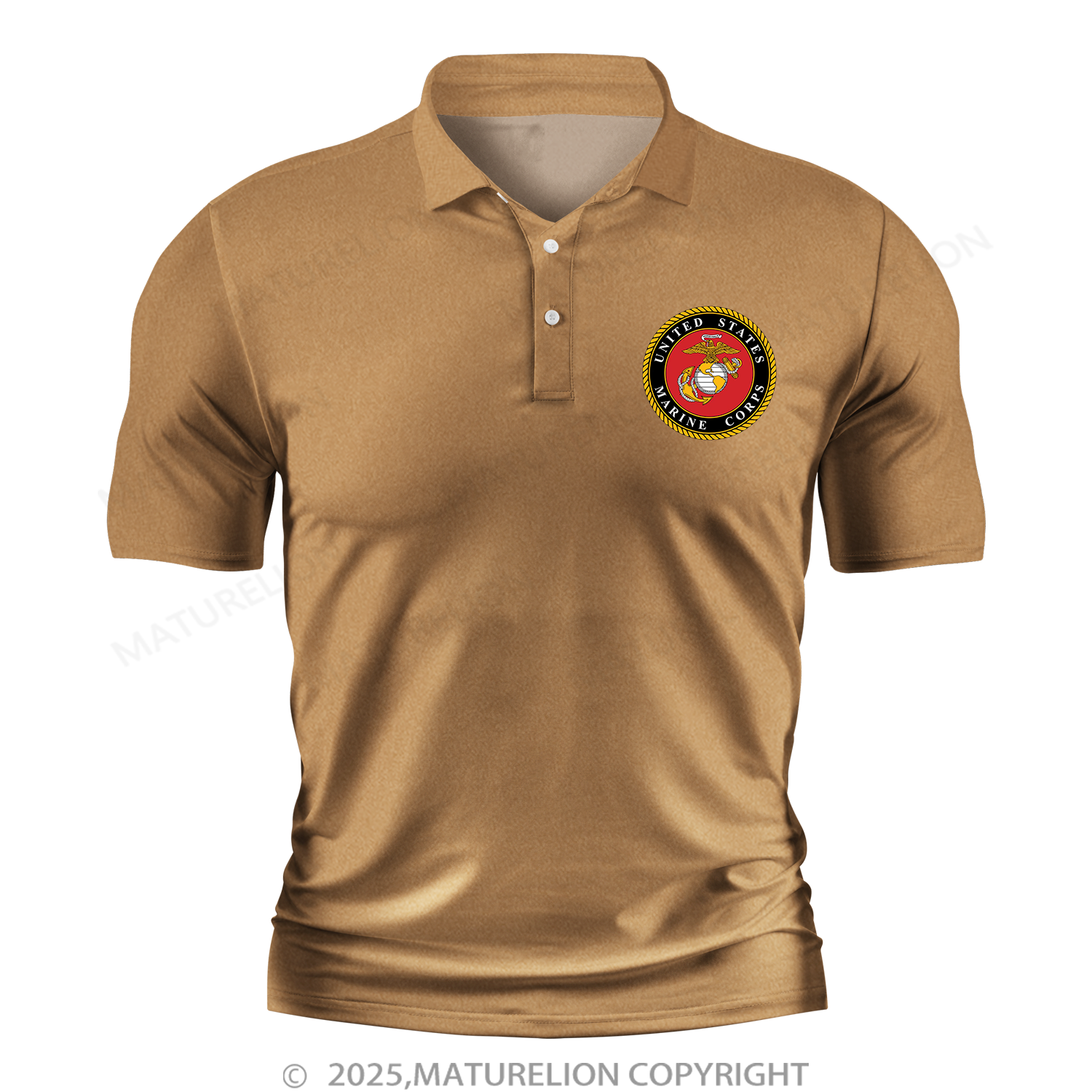 Maturelion Men's Polo Shirt U.S. Marine Corps  V-Neck Polo Shirt