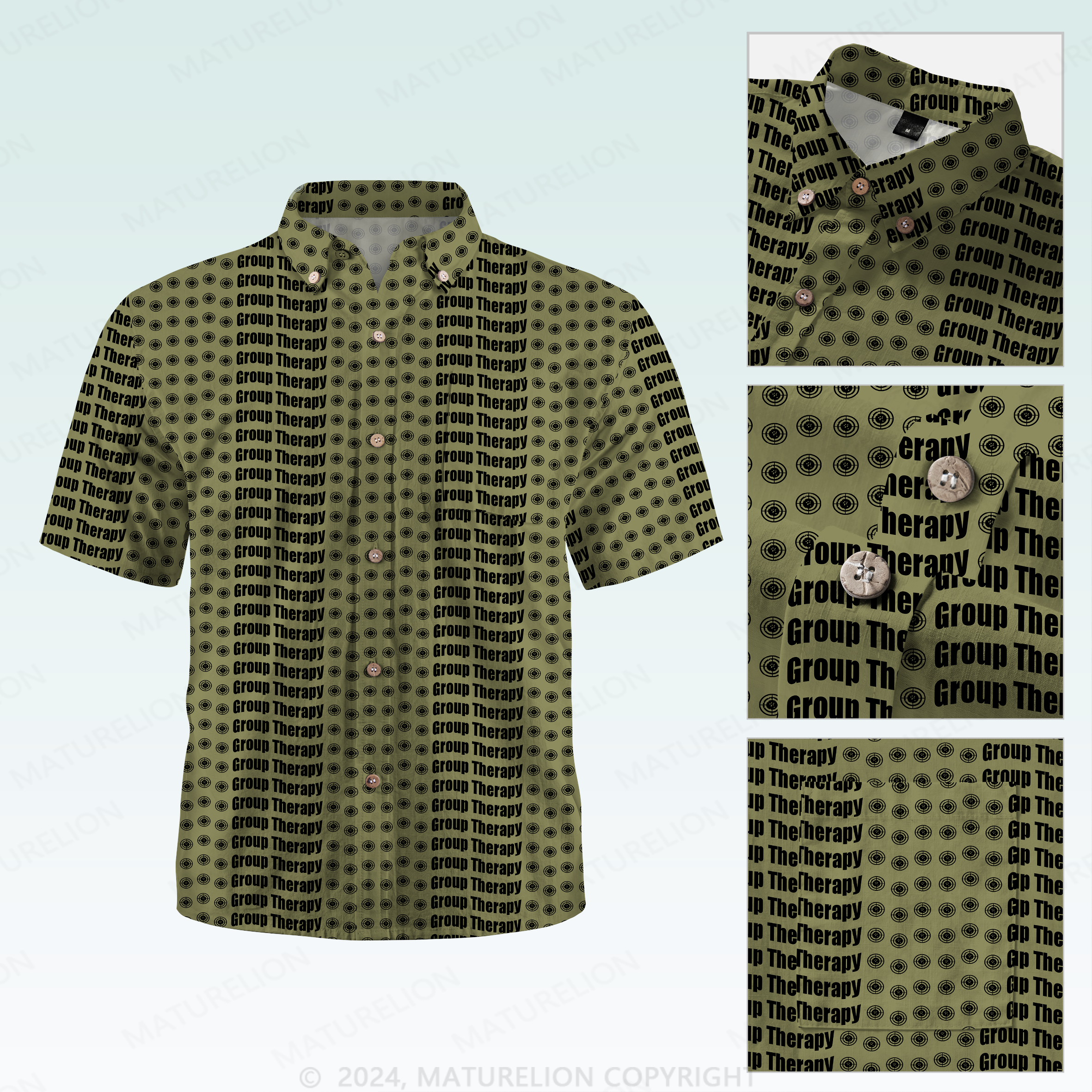 Maturelion Men's Hawaiian Shirt Group Therapy Hawaiian Shirt