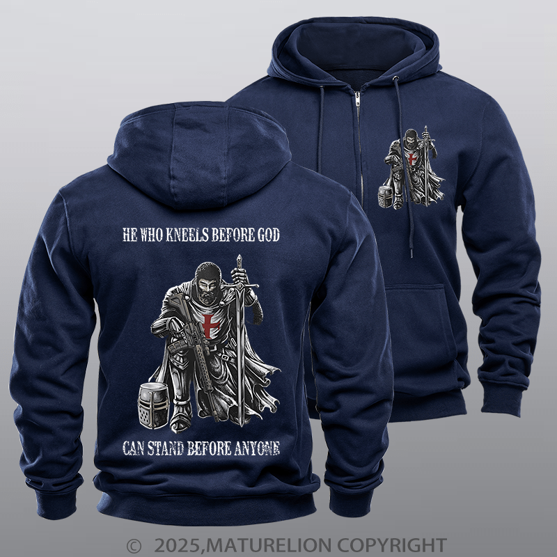 Maturelion Men's Hoodie He Who Kneels Before God Zipper Hoodie