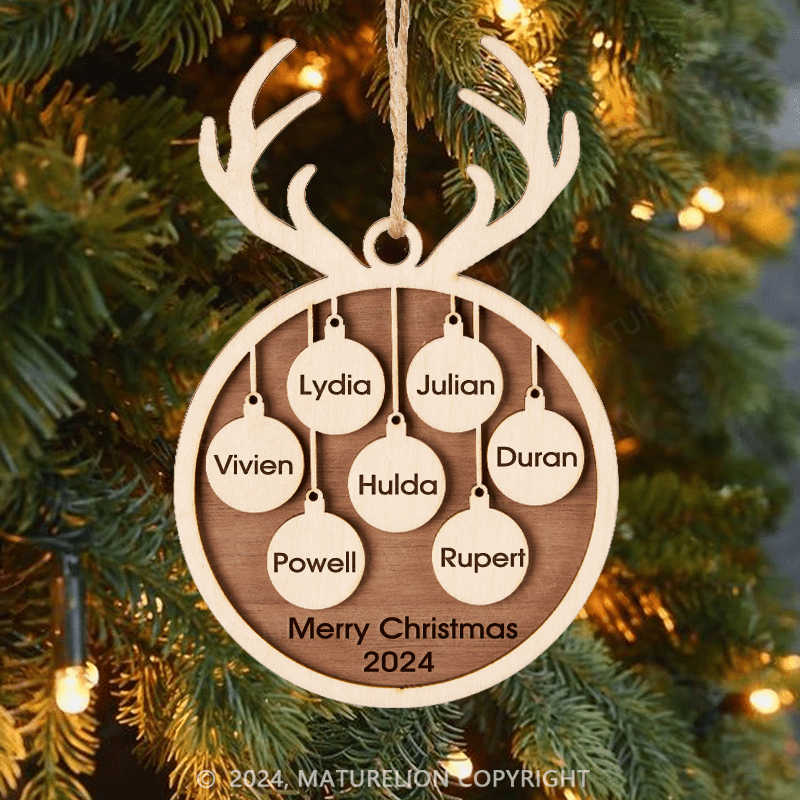 Maturelion 2024 Wooden Family Christmas Ornament|Custom Family Ornament