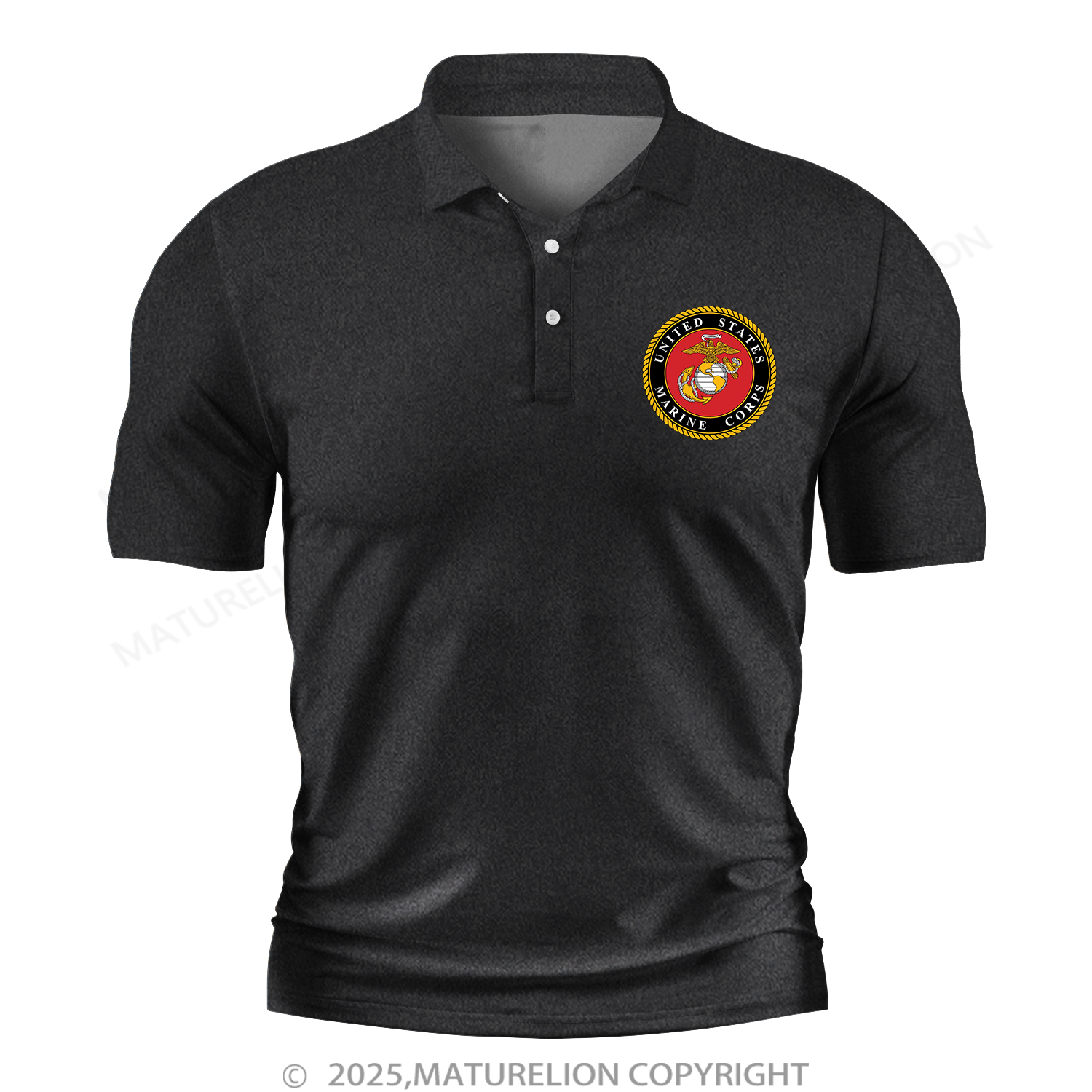 Maturelion Men's Polo Shirt U.S. Marine Corps  V-Neck Polo Shirt