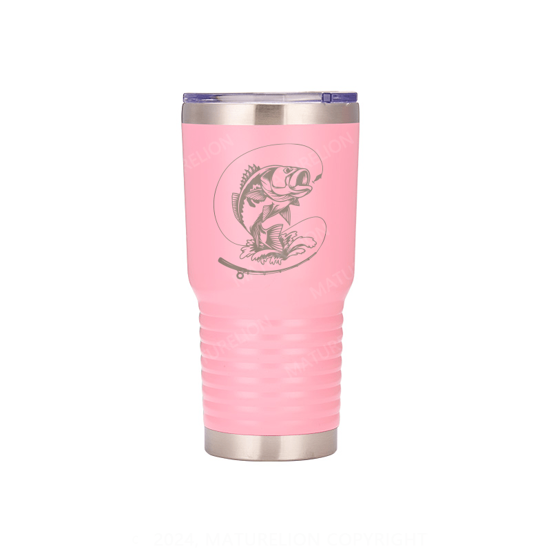 Maturelion Stainless Steel Vacuum Insulated Travel Mug Bass Fish