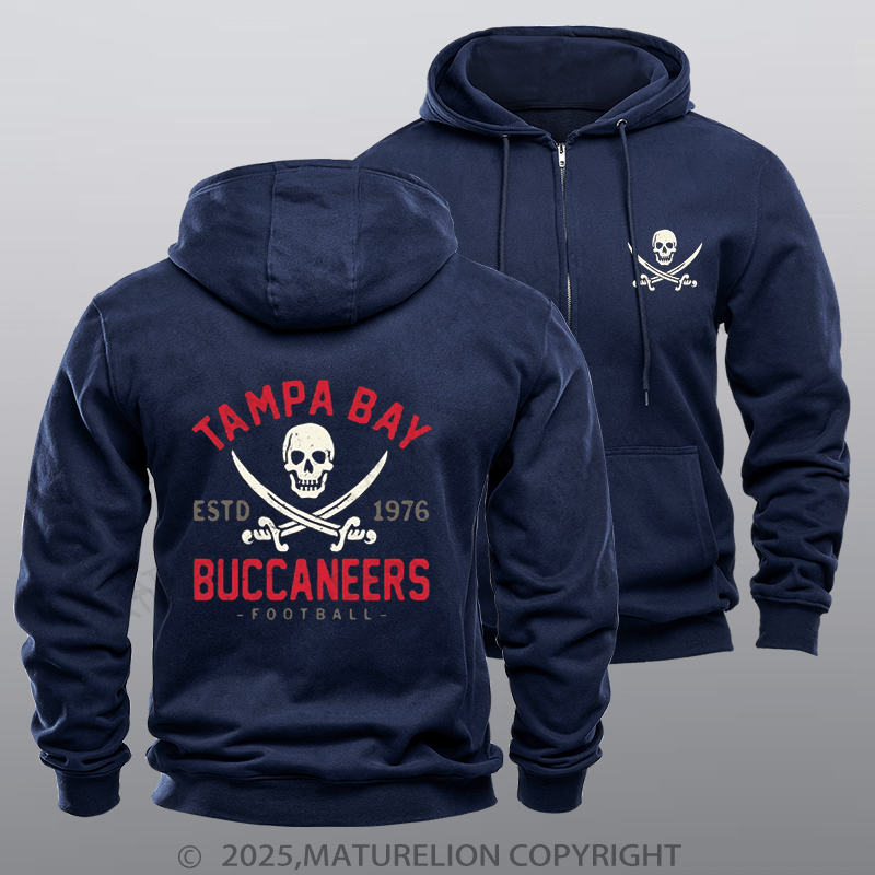 Maturelion Super Bowl Hoodie Retro Tampa Bay Buccaneers by Buck Zipper Hoodie