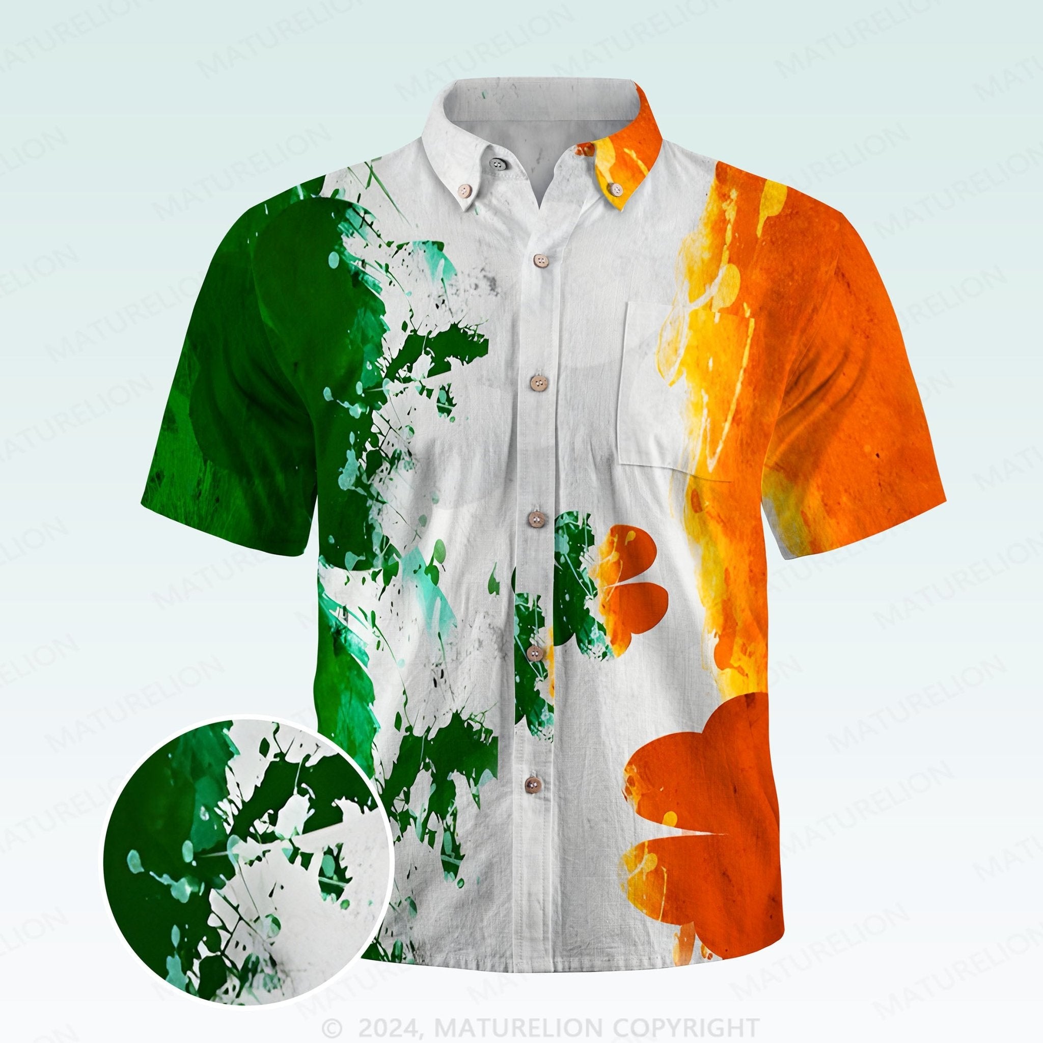 Maturelion St. Patrick's Hawaiian Shirt Lucky Island Style Hawaiian Shirt