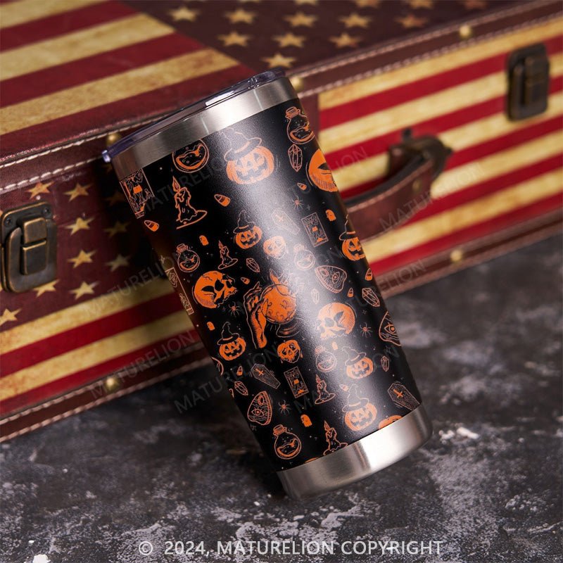 Maturelion Halloween Pumpkin and Ghost Tumbler 20oz Gifts Presents