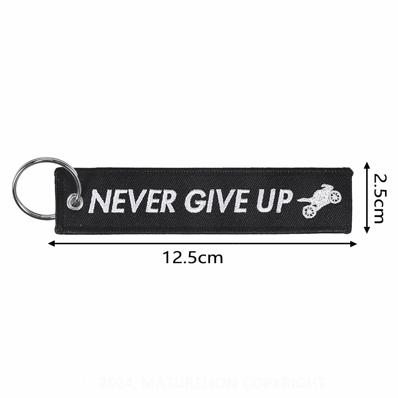 Maturelion Motorbike Keyring Never Give Up