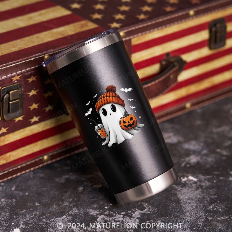 Maturelion Cute Ghost Drink Pumpkin Halloween Tumbler