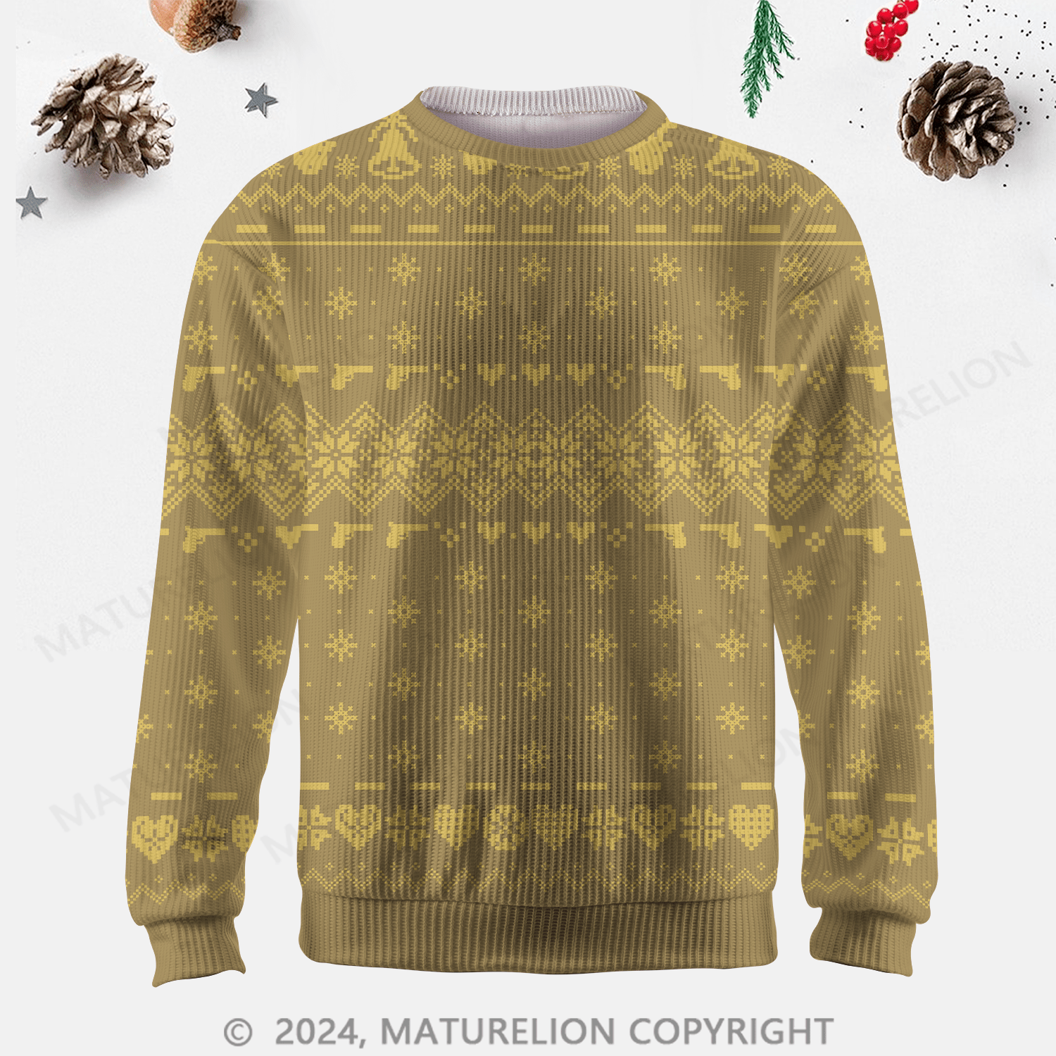 Maturelion Men's Sweater Stylish Geometric Fair Isle Sweater