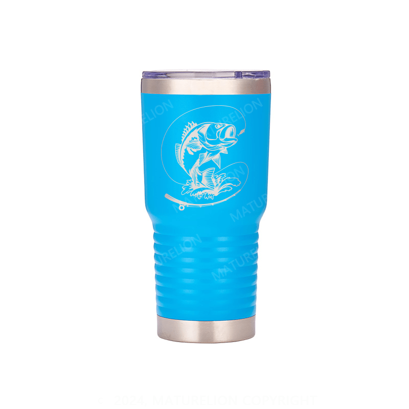 Maturelion Stainless Steel Vacuum Insulated Travel Mug Bass Fish