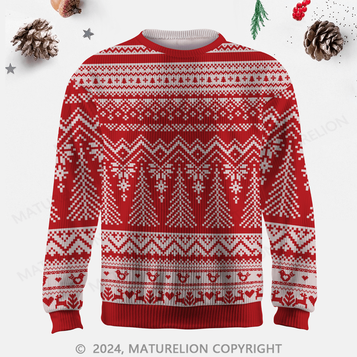 Maturelion Men's Sweater Cozy Knit Fair Isle Sweater