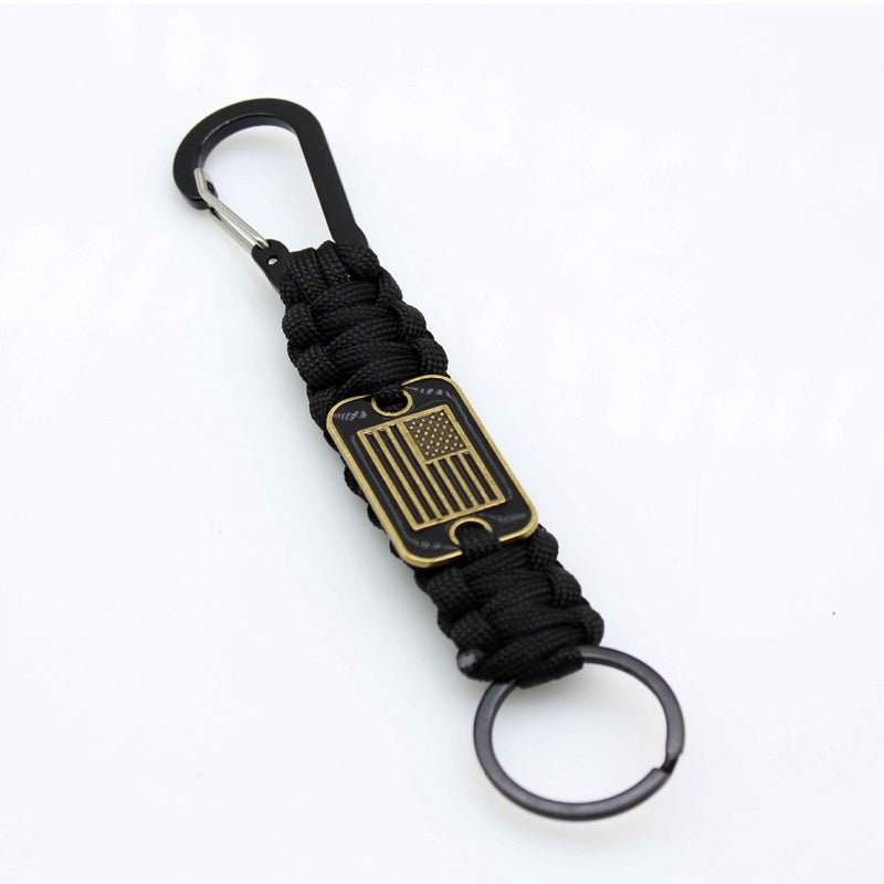 Maturelion Camo Paracord Bronze Flag Keychain