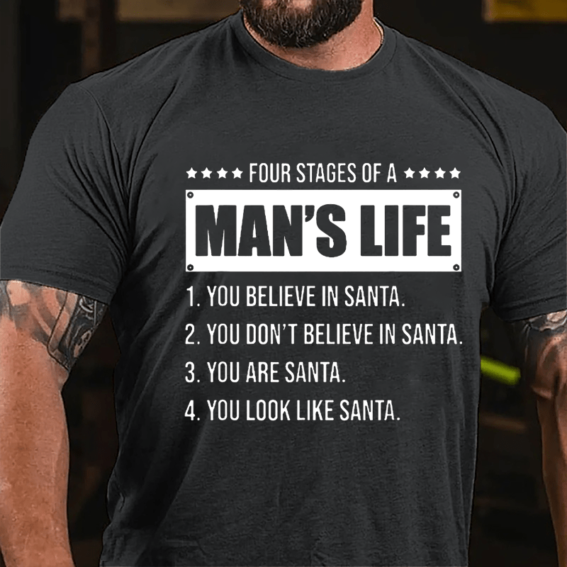 Four Stages Of A Man's Life Humorous Cotton T-shirt