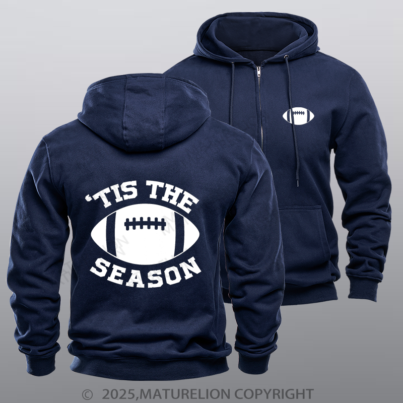 Maturelion Super Bowl Hoodie Tis The Season Zipper Hoodie