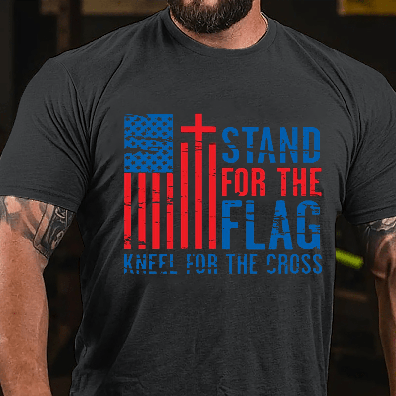 Stand For The Flag Kneel For The Cross Cotton T-shirt