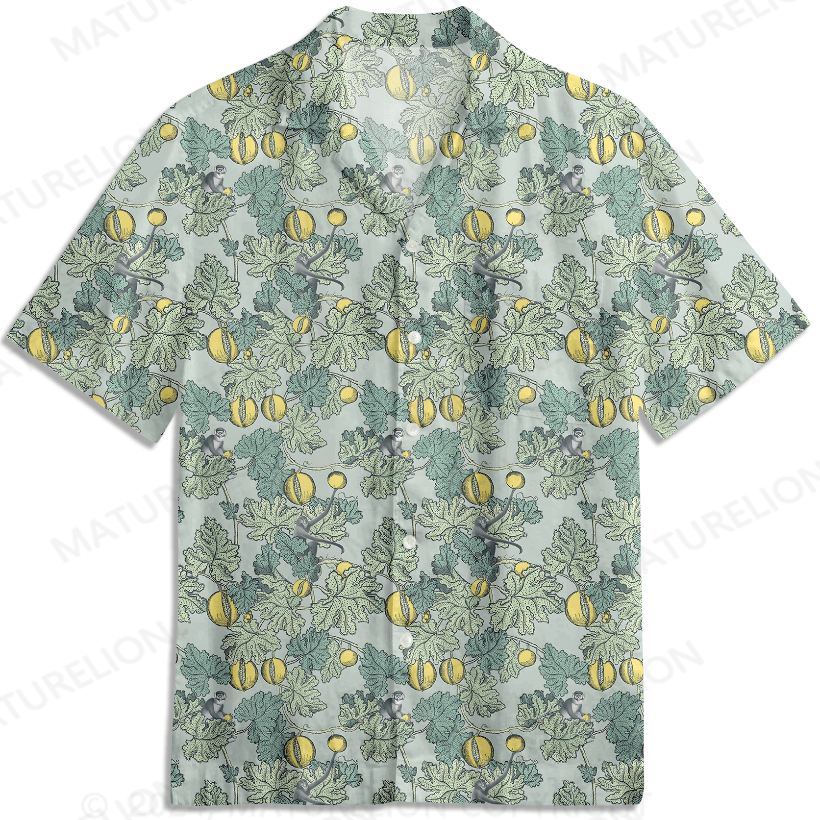 Maturelion Men's Hawaiian Shirt Eating Flower Tropical Vibe Custom Hawaii Shirt