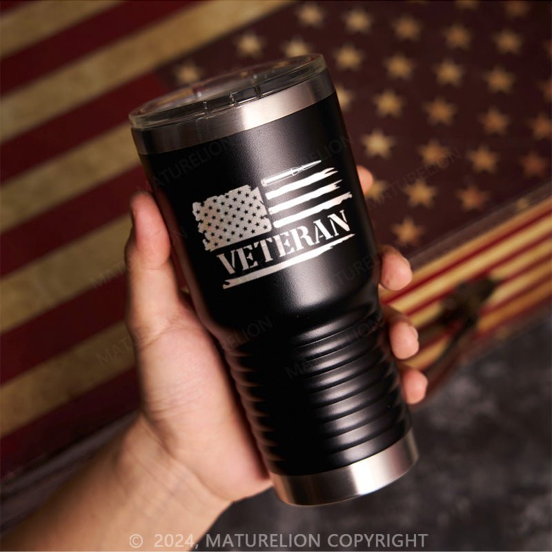 Maturelion Veteran Flag - Laser Etched Tumbler