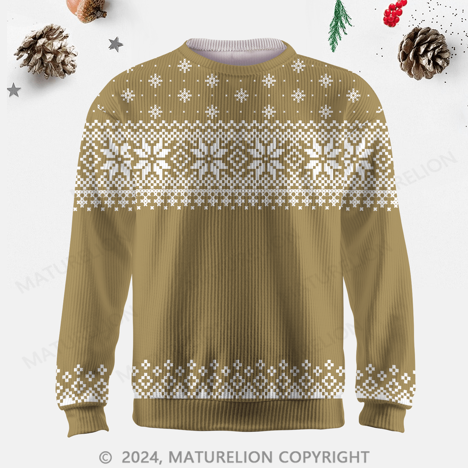 Maturelion Men's Sweater Timeless Design Fair Isle Sweater