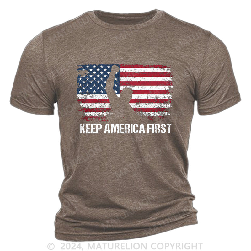 Maturelion Keep America First Cotton T-Shirt