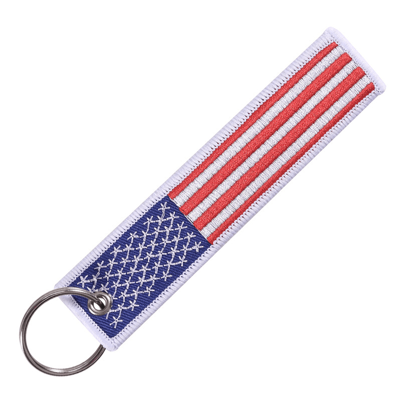 Maturelion MELIFE 2 Pack American Flag Keychain Tag with Key Ring