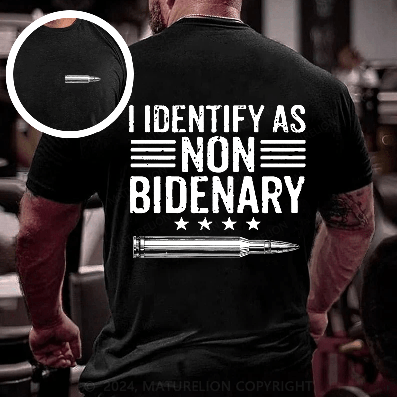 Maturelion Men's T-shirt I Identify As Non Bidenary Cotton T-shirt