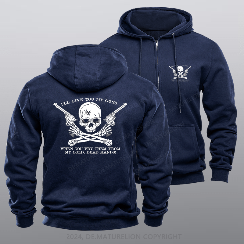 Maturelion Men's Hoodie COLD DEAD HANDS Zipper Hoodie