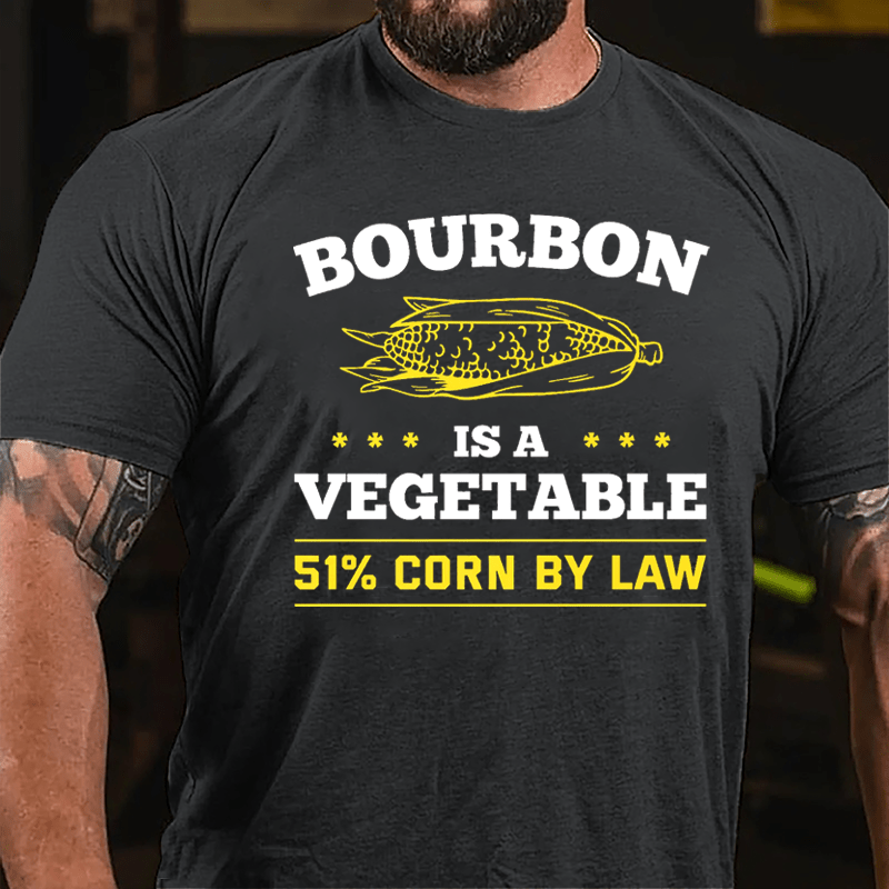 Bourbon Is A Vegetable 51% Corn By Law Men's Cotton T-shirt