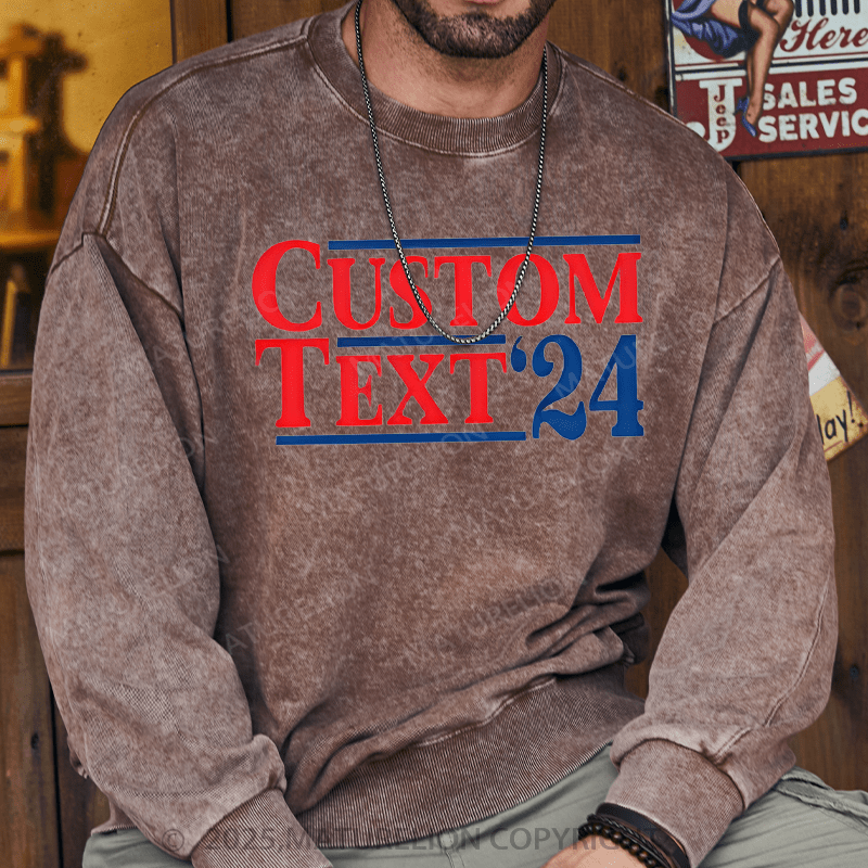 Maturelion Men's Sweatshirts Election Sweatshirts Washed Sweatshirts