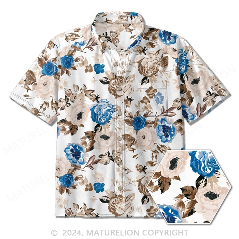 Maturelion Summer custom printed new Hawaiian beachwear men's shirt