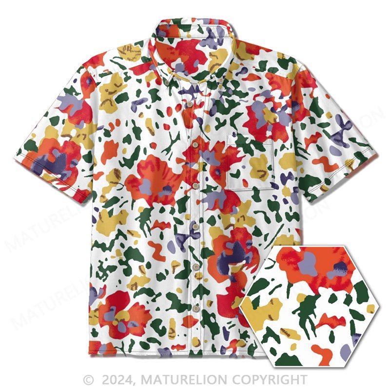 Maturelion Men's Floral Casual Shirt