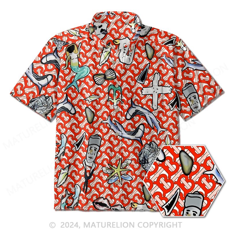 Maturelion Cotton Printed Viscose Shirt