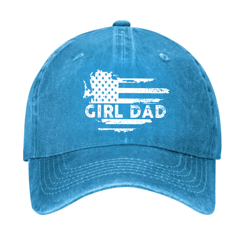 Girl Dad With Flag Print Funny Father Gift Cap