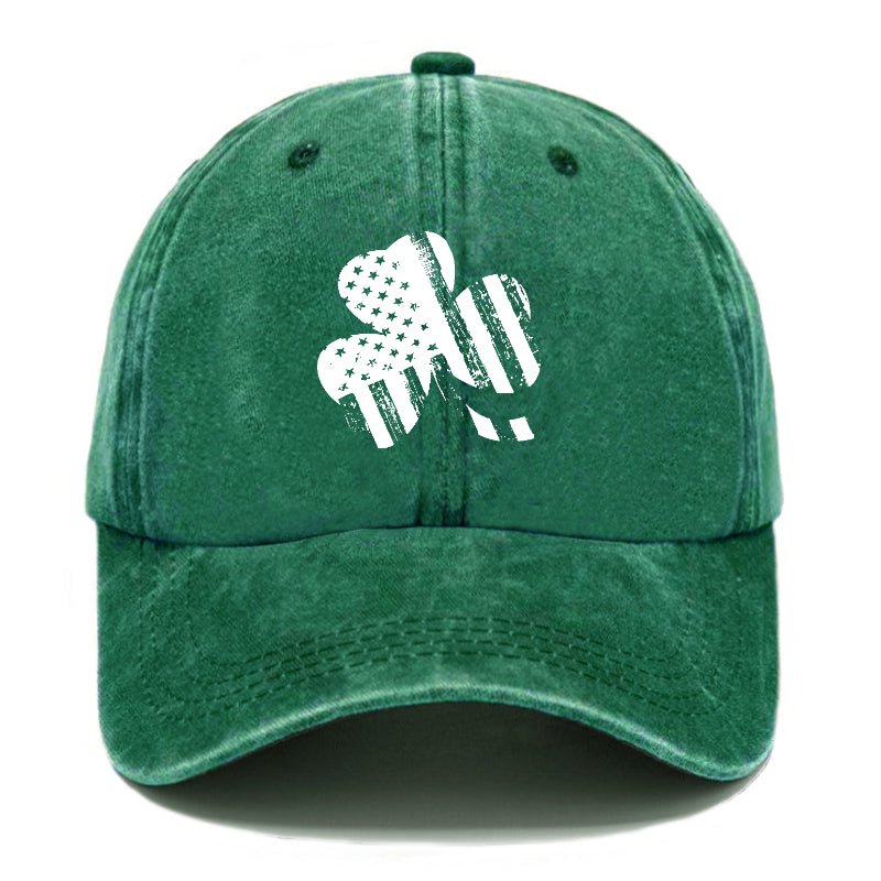 USA Flag Shamrock Print St. Patrick's Day Cap