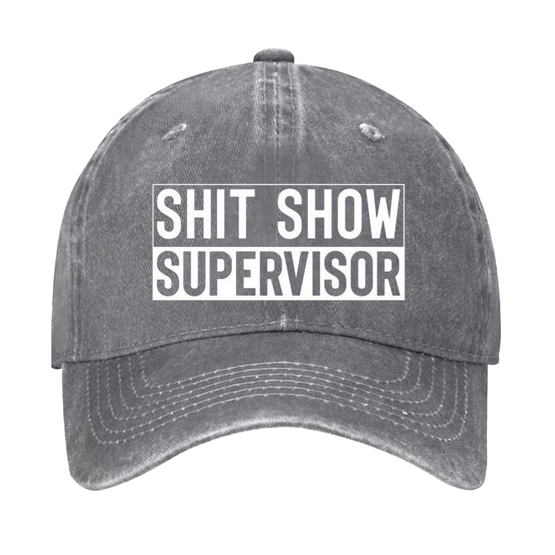 Shit Show Supervisor Funny Text Letters Adjustable Cap