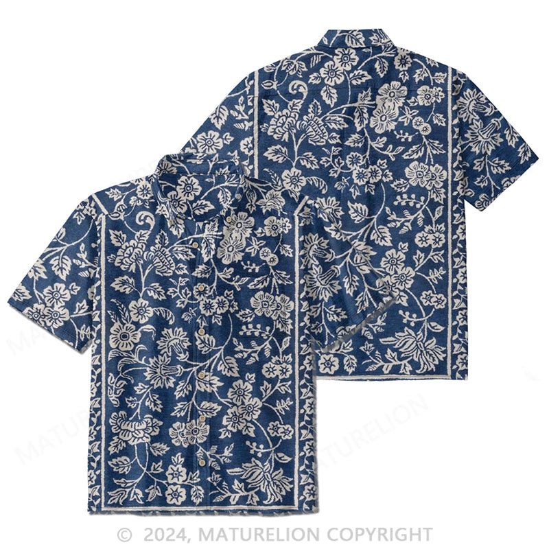 Maturelion Floral Print Summer Shirt