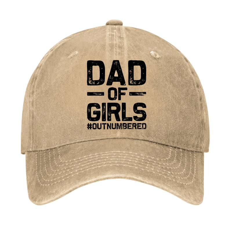 Dad Of Girls Outnumbered Funny Father Gift Cap