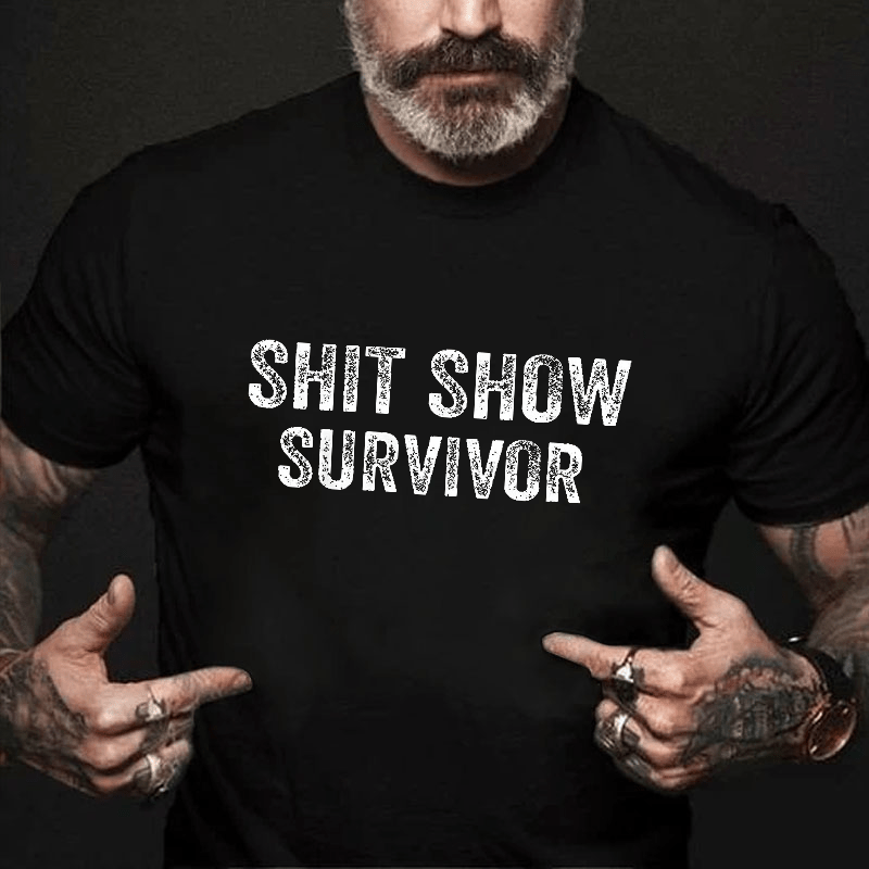 Sh*t Show Survivor Print Cotton T-shirt