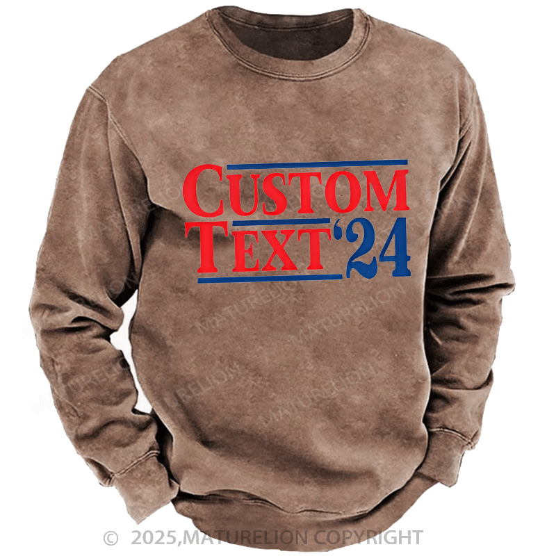 Maturelion Men's Sweatshirts Election Sweatshirts Washed Sweatshirts