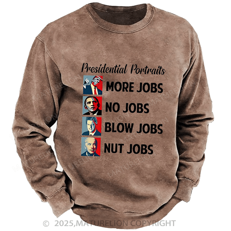 Maturelion Men's Sweatshirts Funny Political Sweatshirts Washed Sweatshirts