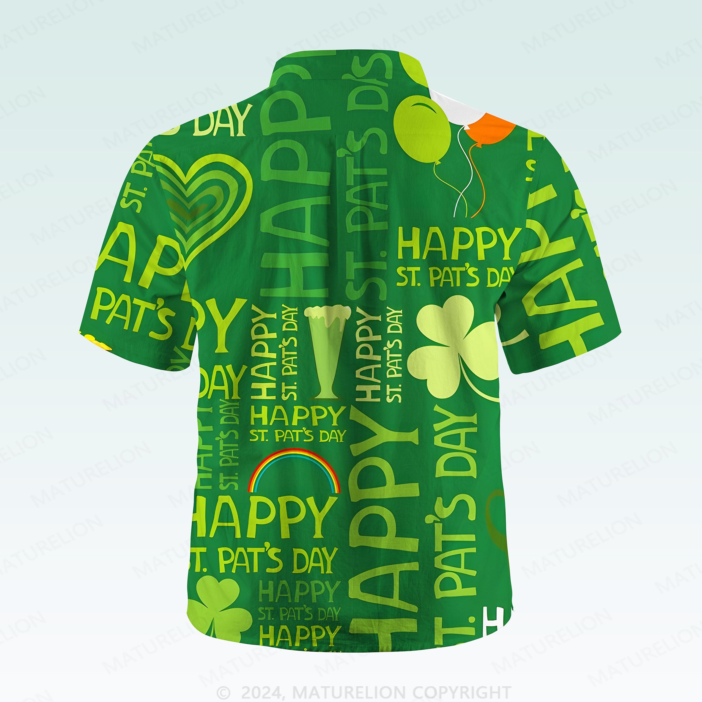 MaturelionSt. Patrick's Hawaiian Shirt Tropical St. Paddy’s Print Hawaiian Shirt