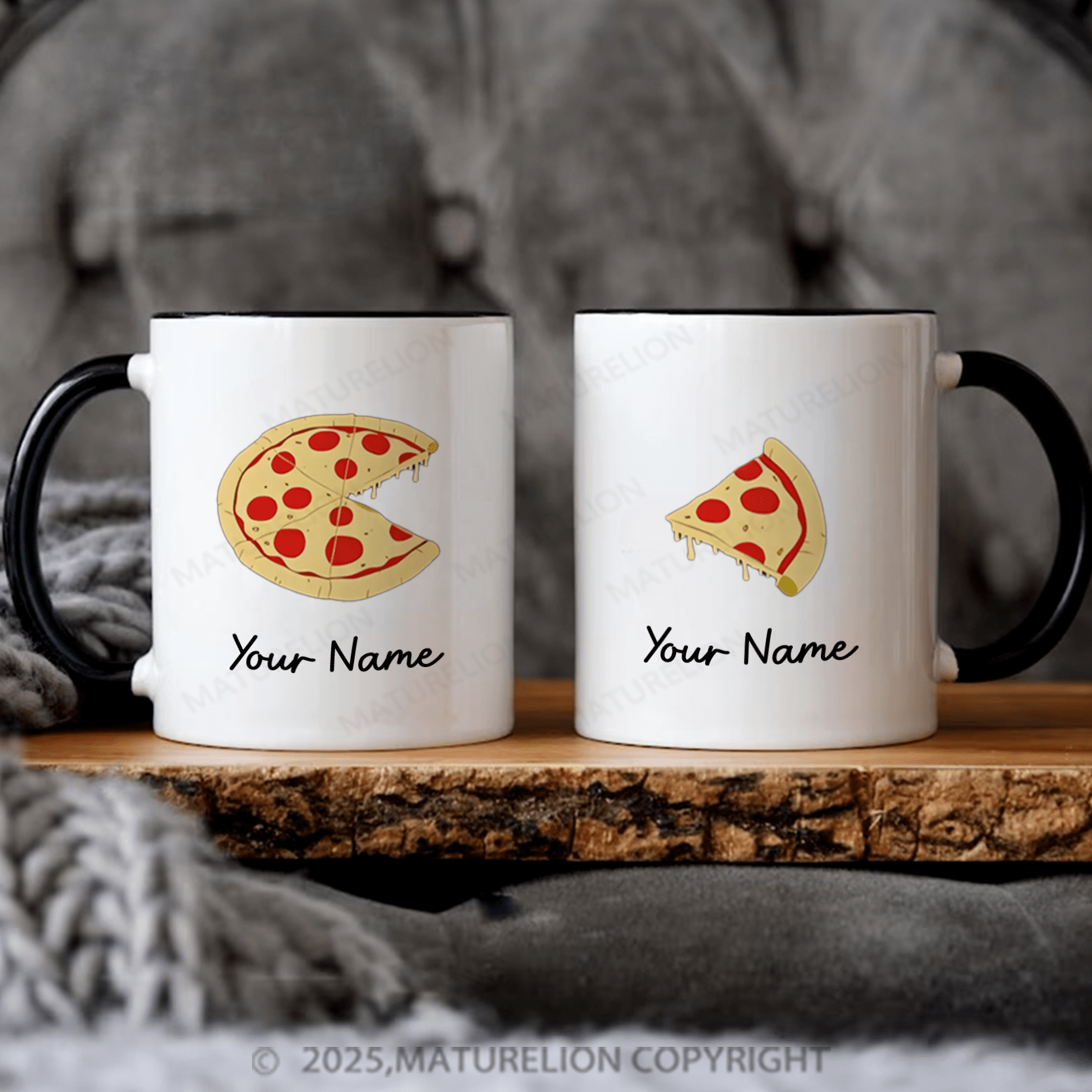 Maturelion Couple Mug Set The Missing Piece Pizza Mug Set