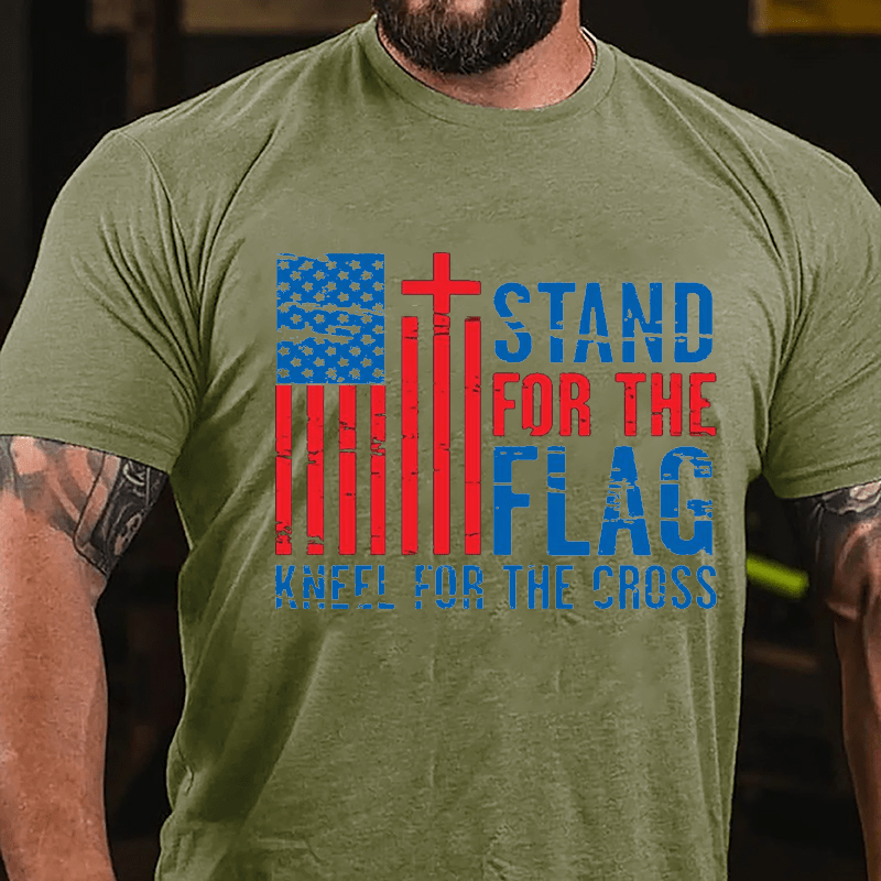 Stand For The Flag Kneel For The Cross Cotton T-shirt