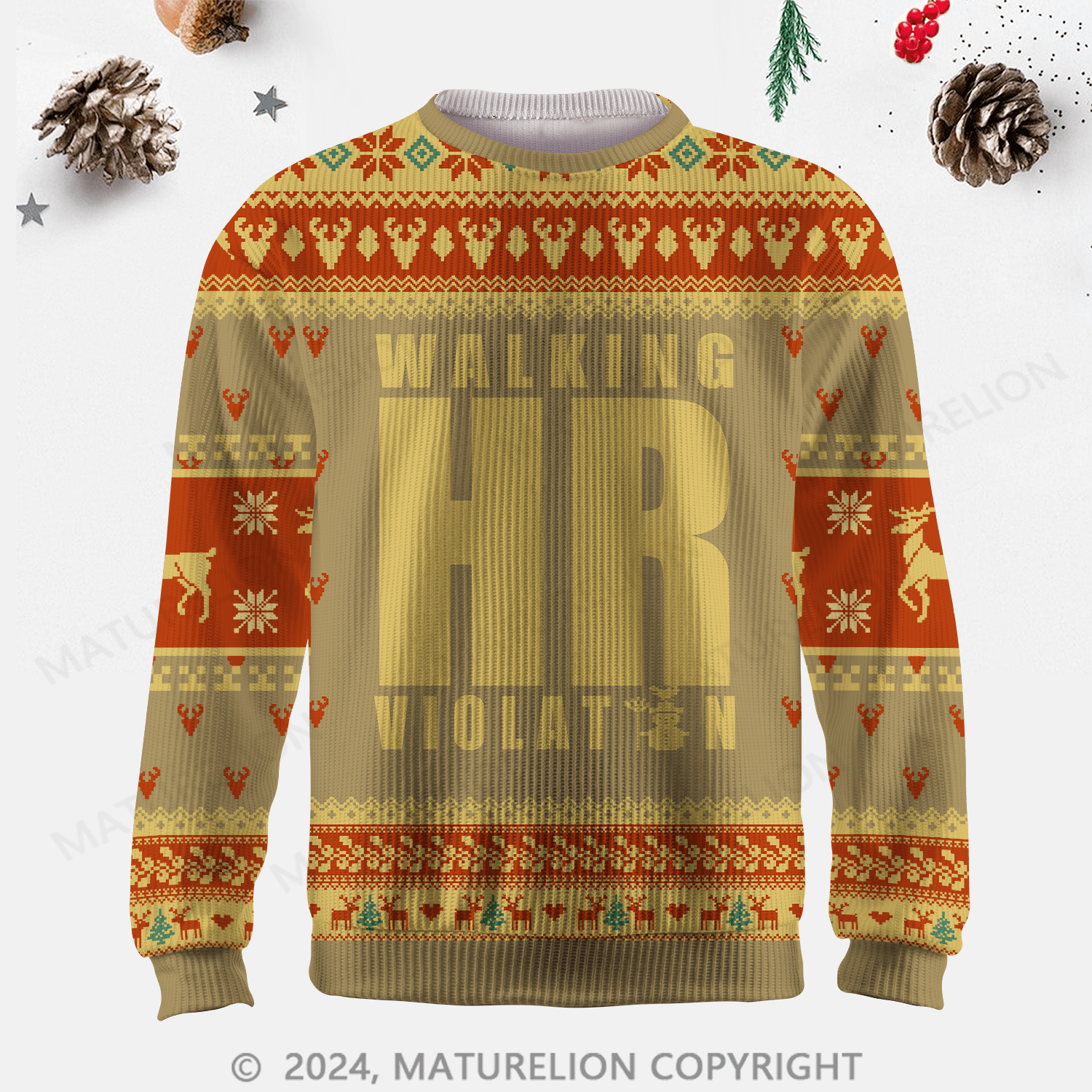 Maturelion Walking HR Violation Ugly Sweater