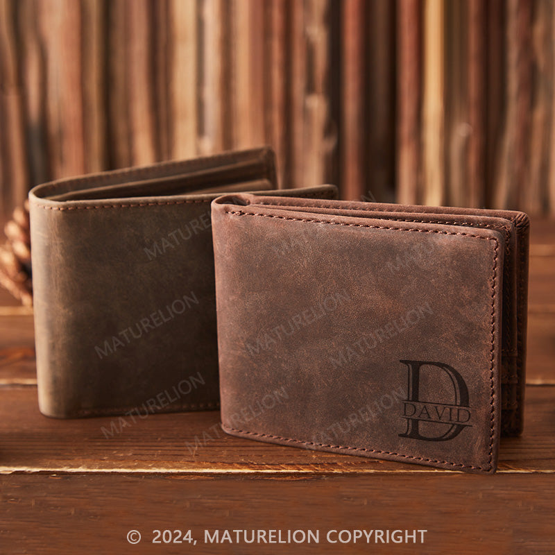 Maturelion Men's Vintage Leather Folding Wallet