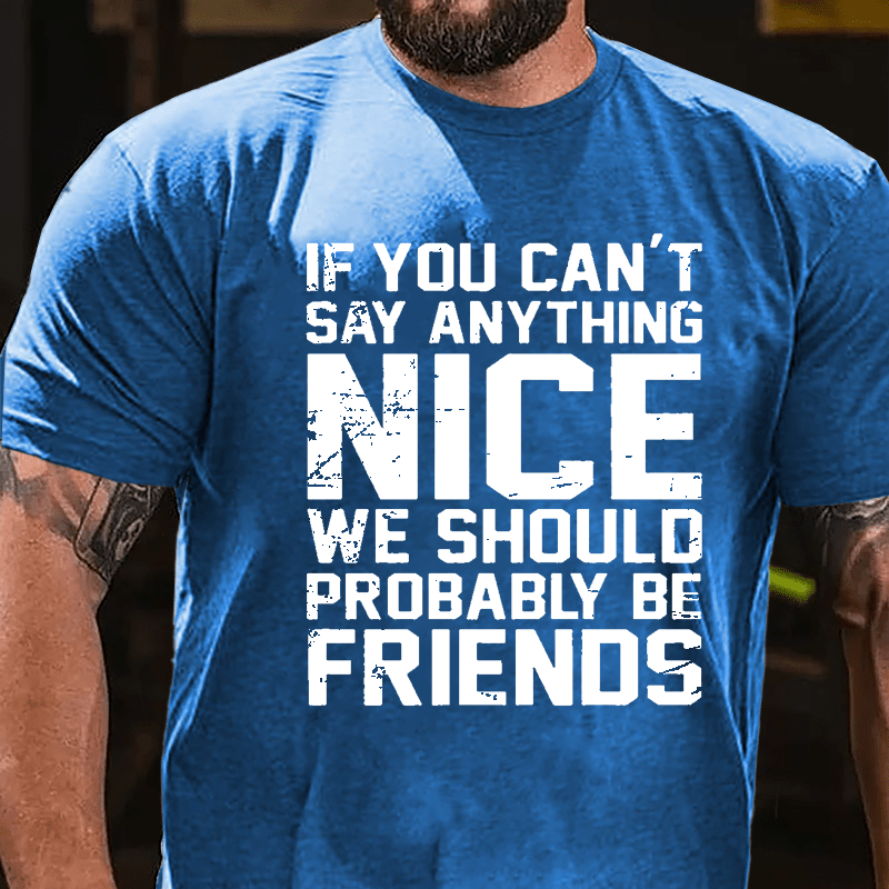 If You Can't Say Anything Nice We Should Probably Be Friends Cotton T-shirt